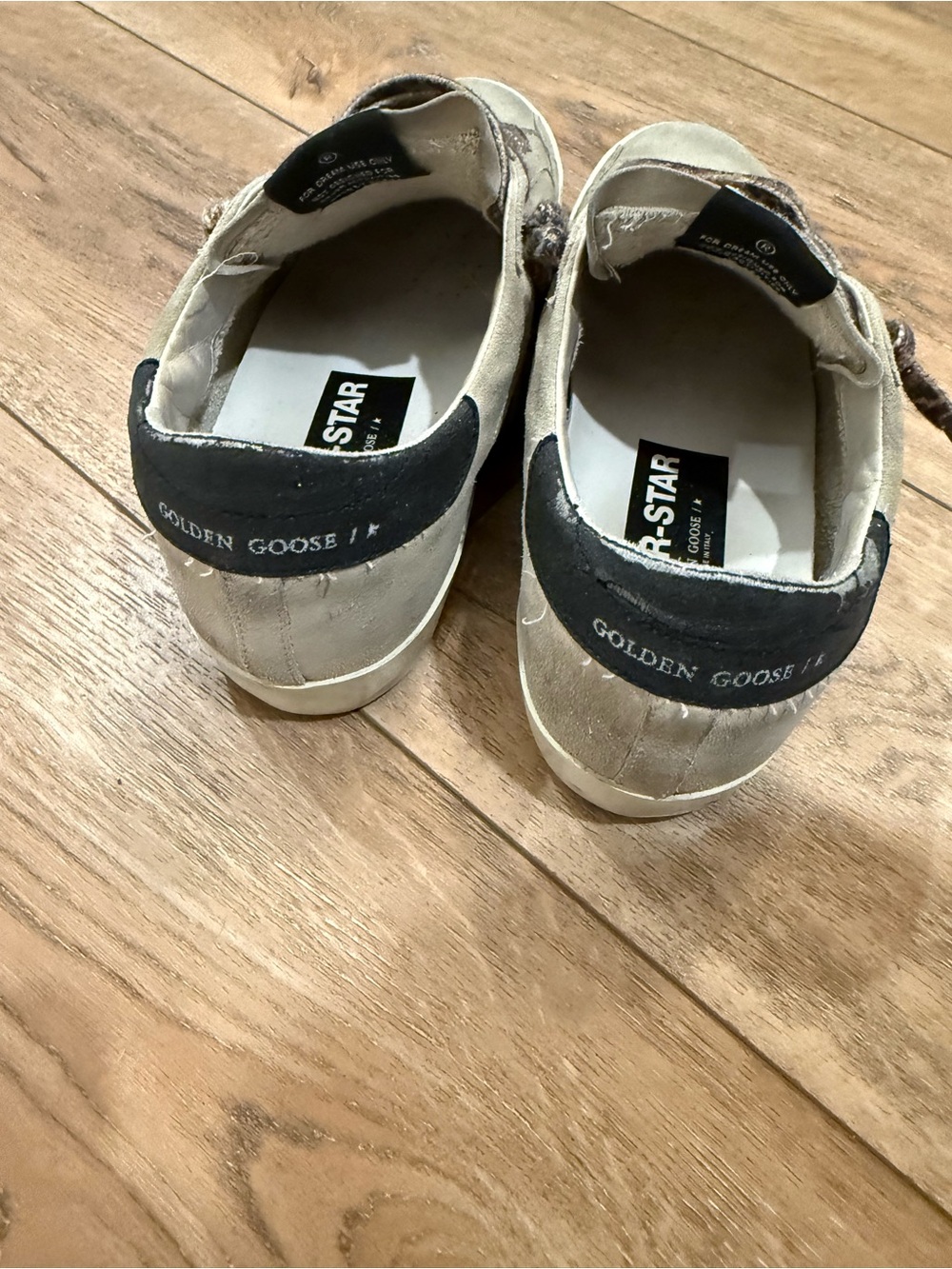 Golden Goose Women's Suede Sneakers in Light Gray with Black Heel - Picture 2 of 6